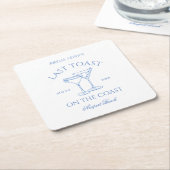 Coastal Beach Blue Bachelorette Rechteckiger Pappuntersetzer (angewinkelt)