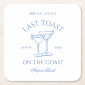 Coastal Beach Blue Bachelorette Rechteckiger Pappuntersetzer (Vorderseite)
