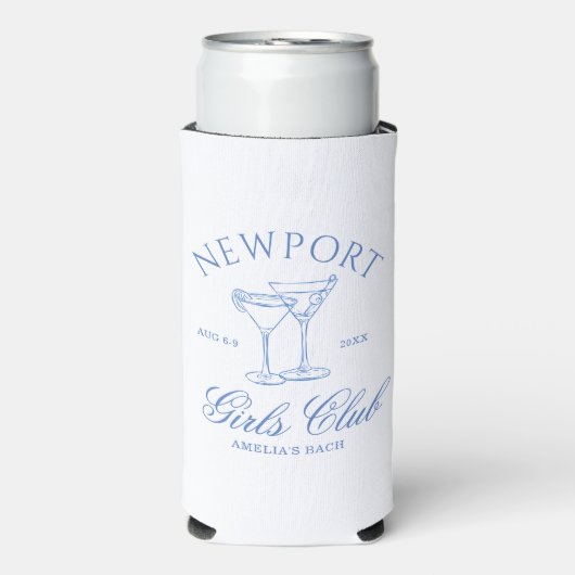 Coastal Beach Blue Bachelorette Selters Dosenkühler (Seltzer Vorderseite)