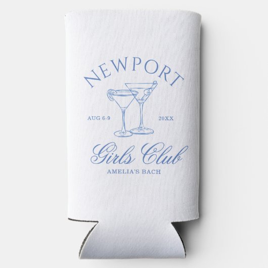 Coastal Beach Blue Bachelorette Selters Dosenkühler (Rückseite)