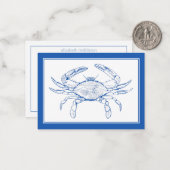 Coastal Beach Blue Crab Personalisiert Mitteilungskarte (Vorderseite/Rückseite Beispiel)