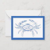 Coastal Beach Blue Crab Personalisiert Mitteilungskarte (Vorderseite)