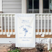 Coastal Beach Blue Palm Trees Bachelorette Banner