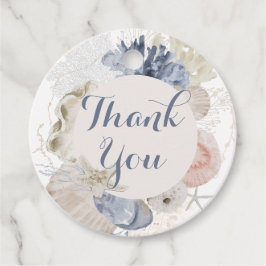 Coastal Beach Blue Seashell Brautparty Geschenkanhänger