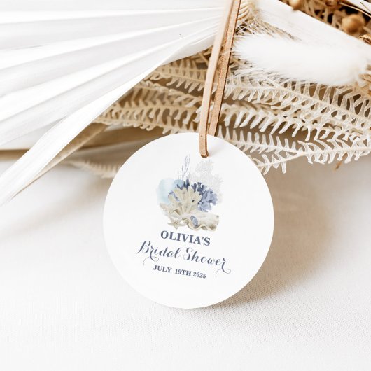 Coastal Beach Blue Seashell Brautparty Geschenkanhänger