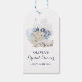 Coastal Beach Blue Seashell Brautparty Geschenkanhänger