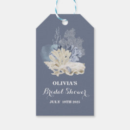 Coastal Beach Blue Seashell Brautparty Geschenkanhänger