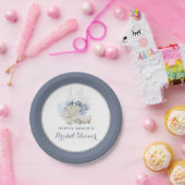 Coastal Beach Blue Seashell Brautparty Pappteller (Party)