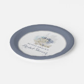Coastal Beach Blue Seashell Brautparty Pappteller (Schrägansicht)