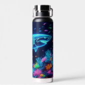 Coastal/Beach bunter Neonhai Trinkflasche (Rückseite)
