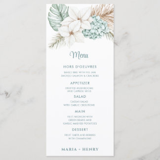 Coastal Beach Christmas Menu Menükarte