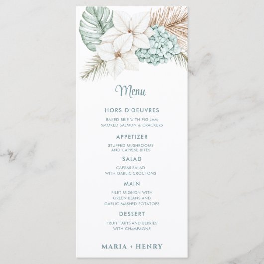 Coastal Beach Christmas Menu Menükarte (Vorderseite)