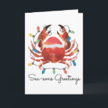 Coastal Beach Christmas Nautical Crab Holiday Karte<br><div class="desc">© Bendel Creative Design LLC</div>
