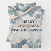 Coastal Beach Christmas – Seashell & Ocean Inspire Geschenkpapier Set (Beispiel)