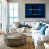 Coastal Beach Custom Last Name Decor Prints Poster