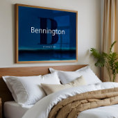 Coastal Beach Custom Last Name Decor Prints Poster