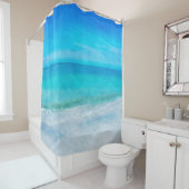Coastal Beach Deco in Aquamarin Aqua Türkise Blue Duschvorhang (Beispiel)