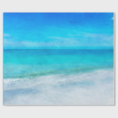 Coastal Beach Deco in Aquamarin Aqua Türkise Blue Geschenkpapier (Flach)