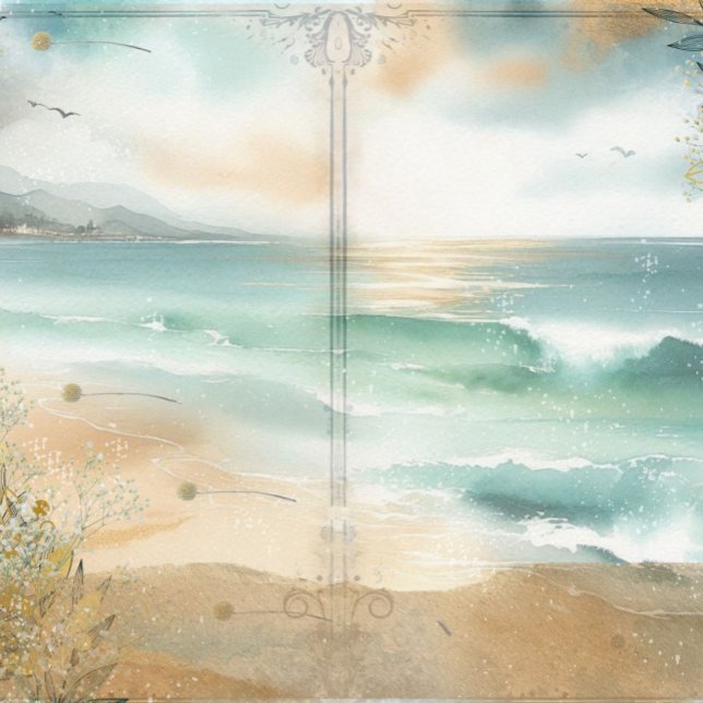 Coastal Beach Decoupage Junk Journal Scrapbook (Coastal Beach Ephemera Decoupage Junk Journal Scrapbook Craft Paper)