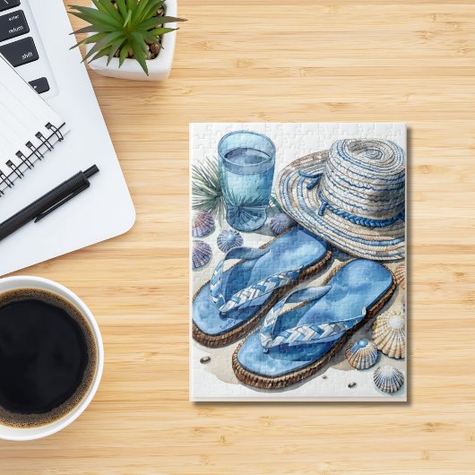 Coastal Beach Dreht Flop and Hat Puzzle