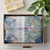 Coastal Beach Floral Blue Crab & Shells Decoupage  Seidenpapier (Geschenk)