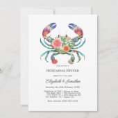 Coastal Beach Floral Nautical Rehearsal Dinner Einladung (Vorderseite)