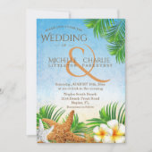 Coastal Beach Hochzeit Einladung (Vorderseite)