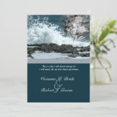 Coastal Beach Hochzeit Einladung (Stehend Vorderseite)