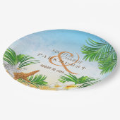 Coastal Beach Hochzeit Pappteller (Schrägansicht)