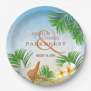 Coastal Beach Hochzeit Pappteller