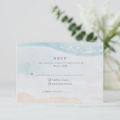 Coastal Beach Hochzeit RSVP Karte (Stehend Vorderseite)