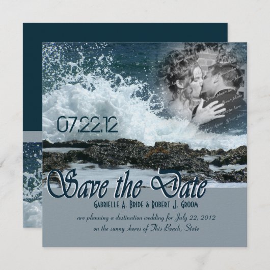 Coastal Beach Hochzeit Save The Date (Vorne/Hinten)