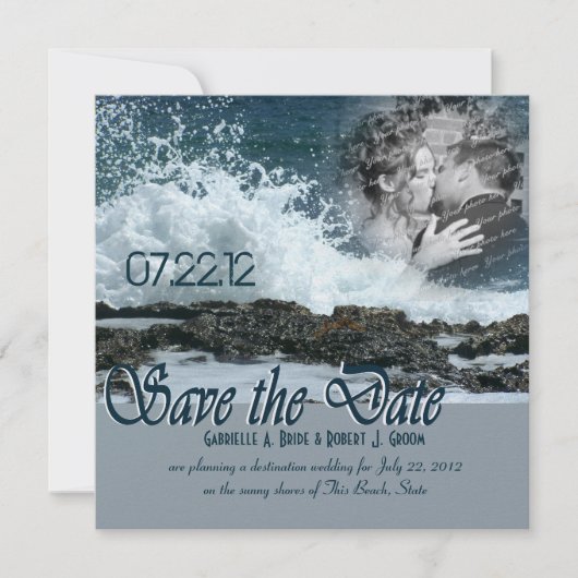 Coastal Beach Hochzeit Save The Date (Vorderseite)