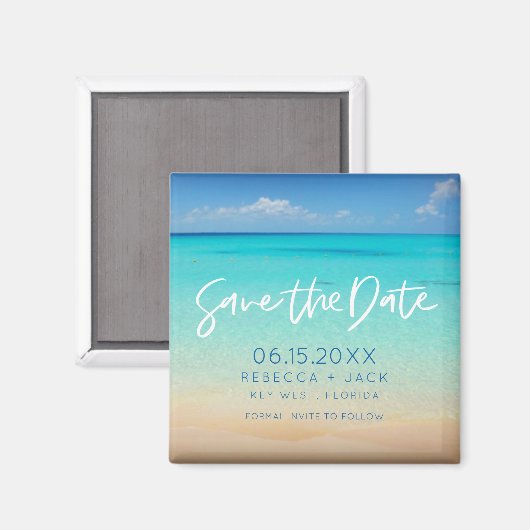 Coastal Beach Hochzeit Save the Date Magnet (Vorderseite/Rückseite)