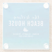 Coastal "Beach House" Ihr Name Typografie-Unterset Glasuntersetzer (Rückseite)