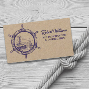 Coastal Beach Lighthouse Bootsfahrt Nautic Visitenkarte