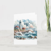 Coastal Beach Lighthouse Dankeskarte (Vorderseite)