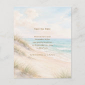 Coastal beach modern budget wedding Save the Date Flyer (Hinten)
