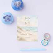 Coastal beach modern budget wedding Save the Date Flyer (Einzeln)