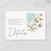Coastal Beach Modern Watercolor Wedding Details Begleitkarte (Vorderseite)