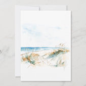 Coastal Beach Modern Watercolor Wedding Einladung (Rückseite)