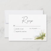 Coastal Beach Modern Watercolor Wedding RSVP Karte (Vorderseite)