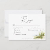 Coastal Beach Modern Watercolor Wedding RSVP Karte (Vorderseite)