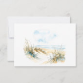 Coastal Beach Modern Watercolor Wedding RSVP Karte (Rückseite)