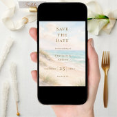 Coastal beach modern wedding save the date