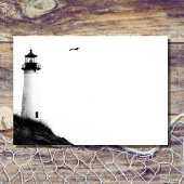 Coastal Beach Nautical Lighthouse Wedding RSVP Karte