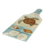 Coastal Beach Ocean Seashore Collage Sea Turtle Schneidebrett (Ecke)