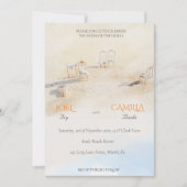 Coastal Beach Ocean Wasserfarbe Hochzeit Einladung (Vorderseite)