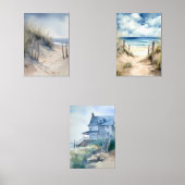 Coastal Beach Panorama Bilderwand Sets (Vorderseite)