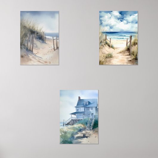Coastal Beach Panorama Bilderwand Sets (Vorderseite)